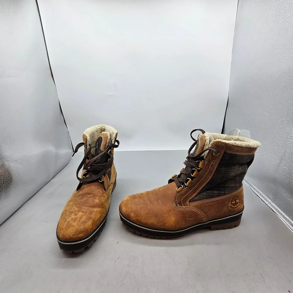 Timberland Mens Waterproof Winter Boots Brown Leather PrimaLoft 200g A22S9 10.5